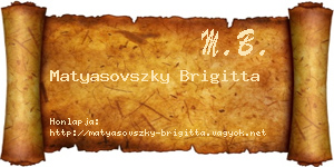 Matyasovszky Brigitta névjegykártya